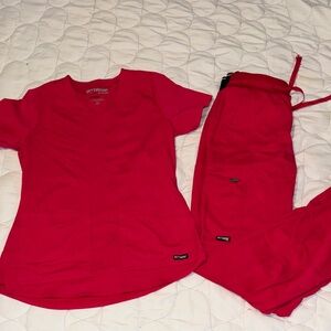 Grey's Anatomy by Barco Hot Pink Scrub Top & Pants Set XXS WOMENS